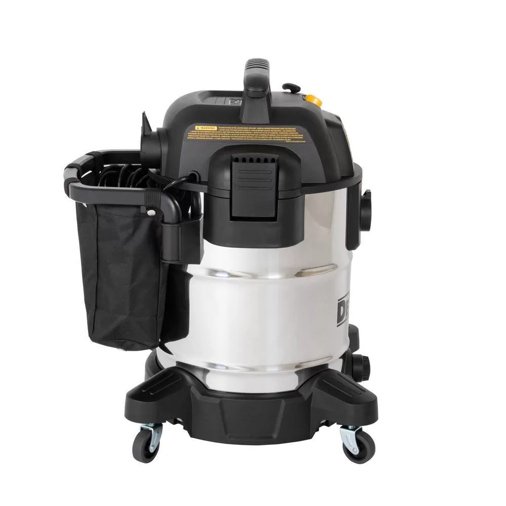 DEWALT DXV10SB 10 Gal. Stainless Steel Wet/Dry Vacuum with Hose Accessories and Accessory Bag
