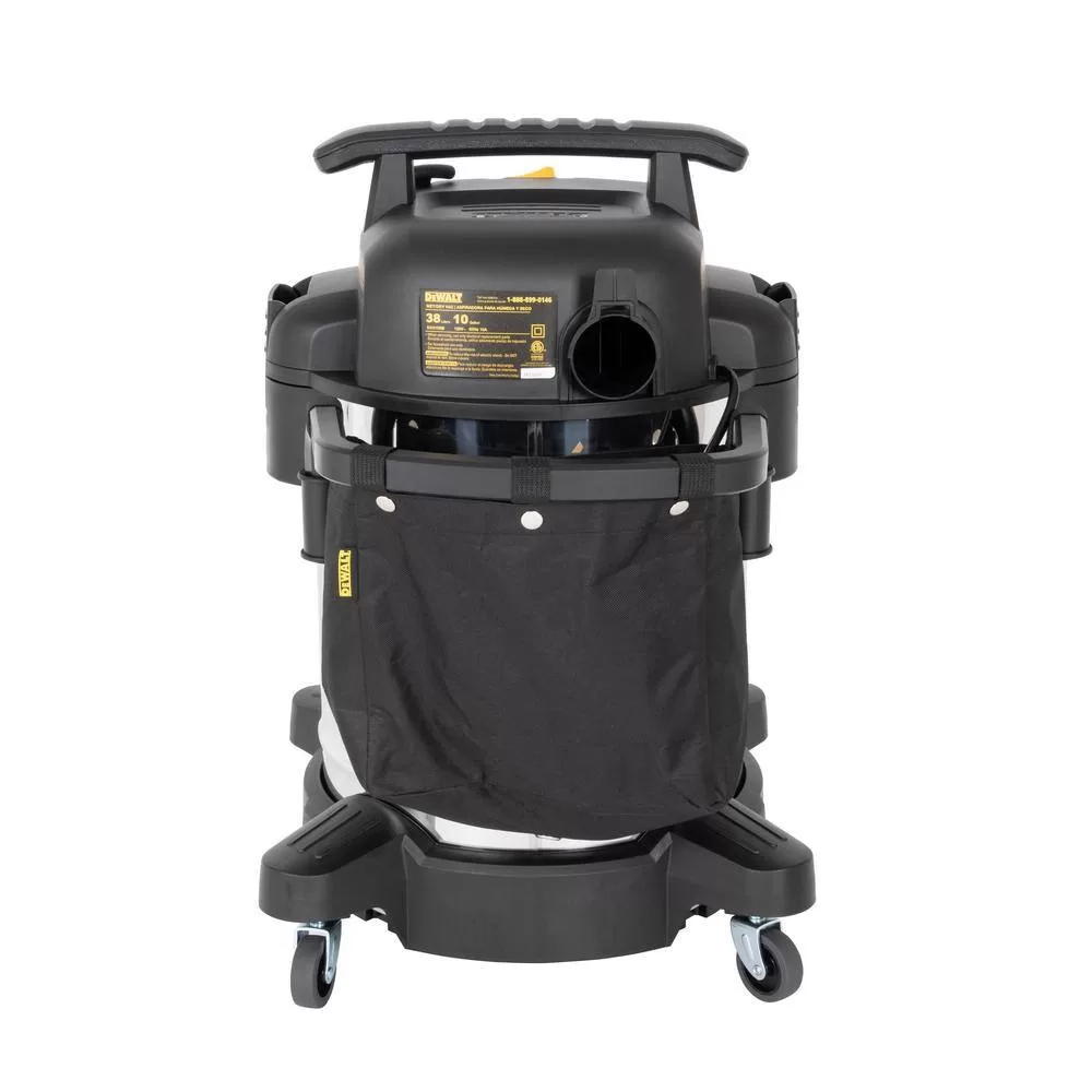 DEWALT DXV10SB 10 Gal. Stainless Steel Wet/Dry Vacuum with Hose Accessories and Accessory Bag