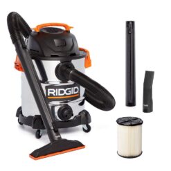 RIDGID WD1060 10 Gal. 6.0-Peak HP Stainless Steel Wet/Dry Shop Vacuum with Filter, Hose and Accessories