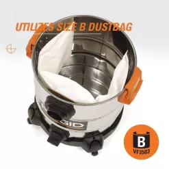 RIDGID WD1060A 10 Gallon 6.0 Peak HP Stainless Steel Wet/Dry Shop Vacuum with Filter, Dust Bags, Locking Hose and Accessories