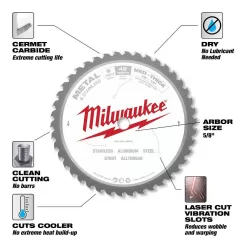 Milwaukee 8 in. x 42-Carbide Teeth Metal and Stainless Cutting Circular Saw Blade (2-Pack)