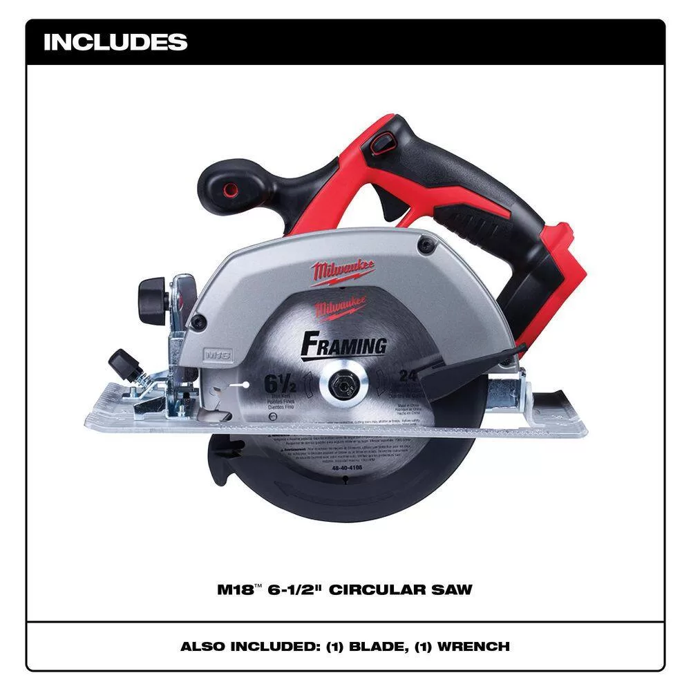 Milwaukee 2630-20 M18 18V Lithium-Ion Cordless 6-1/2 in. Circular Saw (Tool-Only)