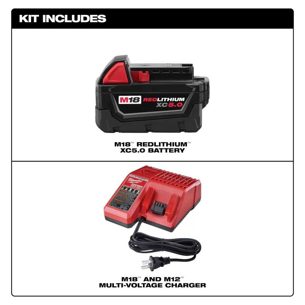 Milwaukee 48-59-1850-2630-20 M18 18-Volt Lithium-Ion Cordless 6-1/2 in. Circular Saw with M18 Starter Kit One 5.0Ah Battery and Charger