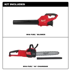 Milwaukee M18 FUEL 16 in. 18-Volt Lithium-Ion Brushless Cordless Chainsaw and Blower Combo Kit (2-Tool)