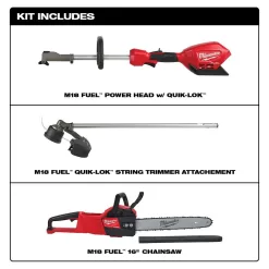 Milwaukee 1006667531 M18 FUEL 18V Lithium-Ion Cordless Brushless QUIK-LOK String Trimmer and Chainsaw Combo Kit (2-Tool)