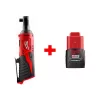 Milwaukee 2457-20-48-11-2420 M12 12V Lithium-Ion Cordless 3/8 in. Ratchet with M12 2.0Ah Battery