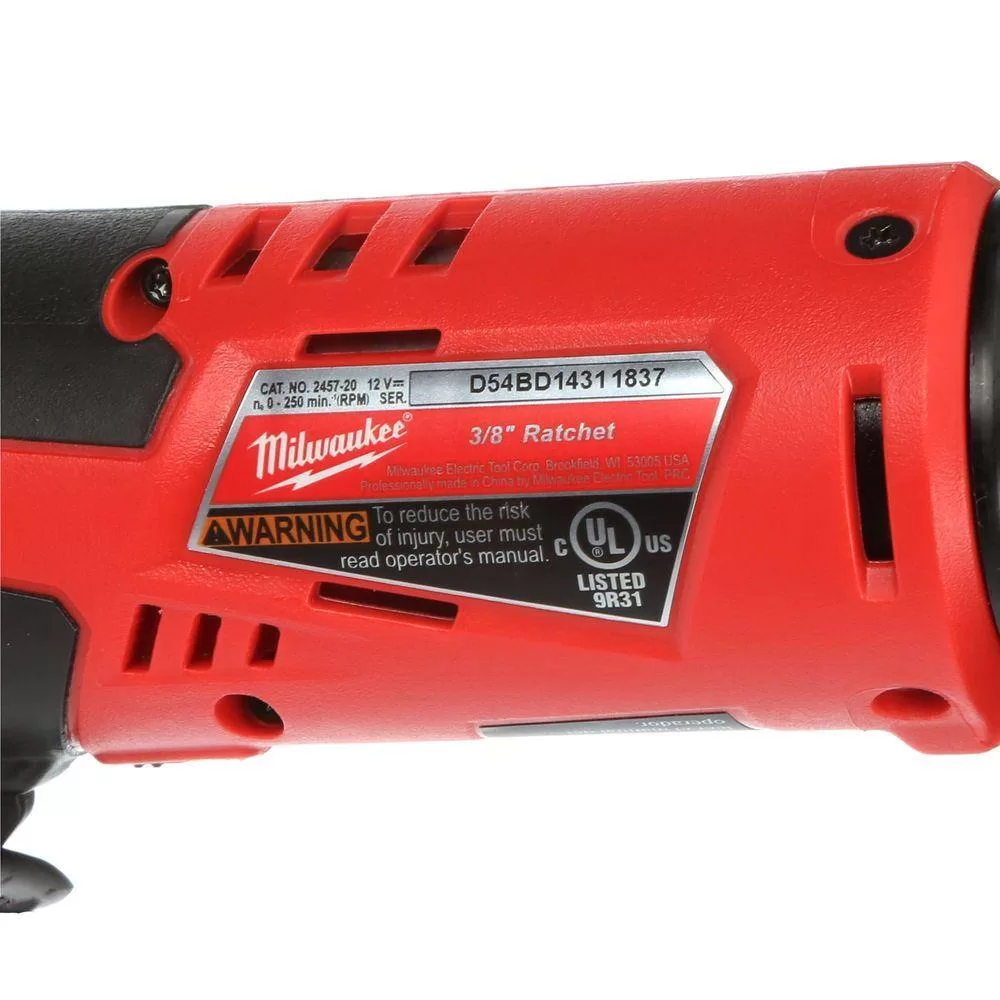 Milwaukee 2457-20-48-11-2420 M12 12V Lithium-Ion Cordless 3/8 in. Ratchet with M12 2.0Ah Battery