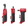 Milwaukee 2567-20-2485-20-2486-20 M12 FUEL 12V Lithium-Ion High Speed 3/8 in. Ratchet w/ (1) 1/4 in. Right Angle and (1) 1/4 in. Straight Die Grinder