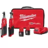 Milwaukee 2567-22-2566-20 M12 FUEL 12V Li-Ion Brushless Cordless High Speed 3/8 in. Ratchet and M12 FUEL High Speed 1/4 in. Ratchet Combo Kit