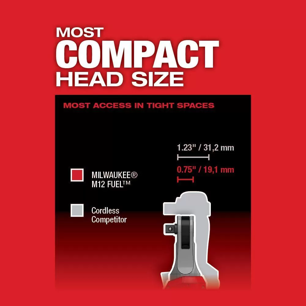 Milwaukee 2567-22-2566-20 M12 FUEL 12V Li-Ion Brushless Cordless High Speed 3/8 in. Ratchet and M12 FUEL High Speed 1/4 in. Ratchet Combo Kit