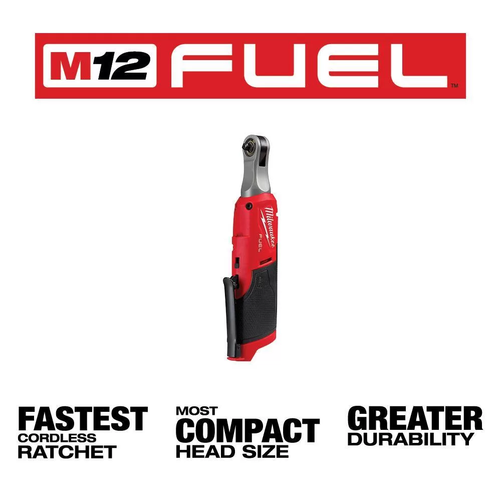 Milwaukee 2567-22-2566-20 M12 FUEL 12V Li-Ion Brushless Cordless High Speed 3/8 in. Ratchet and M12 FUEL High Speed 1/4 in. Ratchet Combo Kit