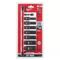Milwaukee 2567-22-49-66-7024 M12 FUEL 12V Cordless High Speed 3/8 in. Ratchet Kit w/Impact Duty 3/8 in. SAE Deep Impact Rated Socket Set(8-Piece)
