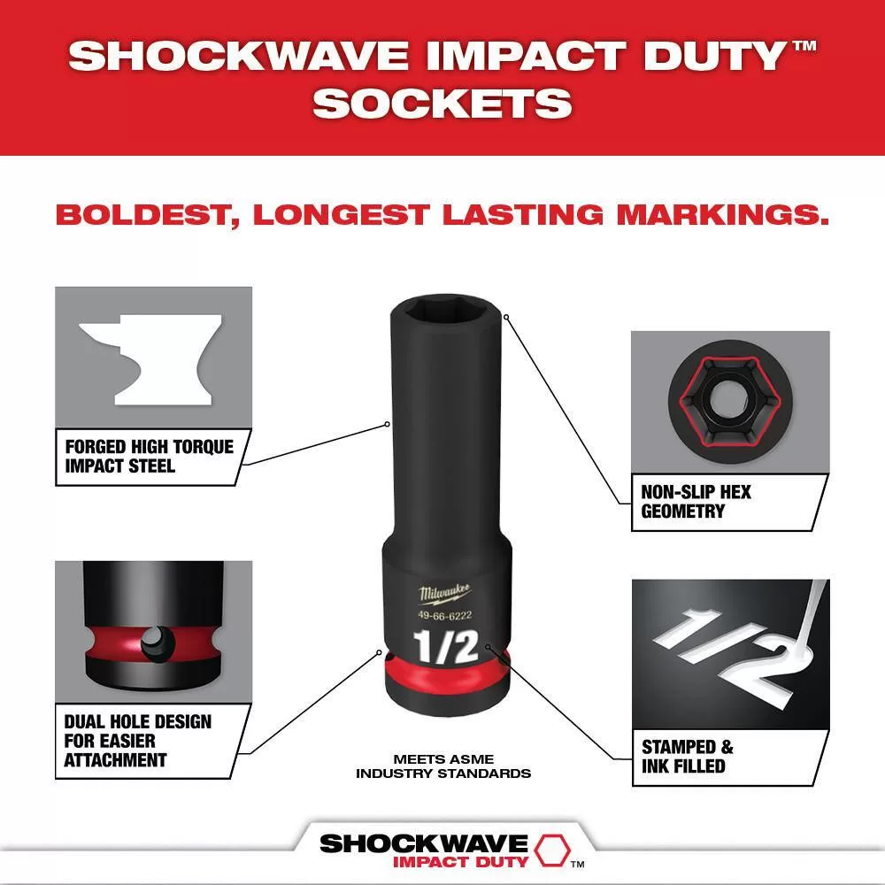 Milwaukee 48-89-4631-49-66-7093 SHOCKWAVE Impact Duty Titanium Drill Bit Set W/1/2 in. Drive SAE Deep Well Impact Socket Set (41-Piece)