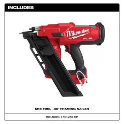 Milwaukee 1004593476 M18 FUEL 3-1/2 in. 18-Volt 30-Degree Lithium-Ion Brushless Cordless Framing Nailer (Tool-Only)
