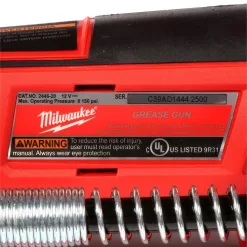 Milwaukee 2446-20-48-11-2420 M12 12V Lithium-Ion Cordless Grease Gun with 2.0 Ah Compact Battery