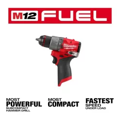 Milwaukee 3404-20 M12 FUEL 12V Lithium-Ion Brushless Cordless 1/2 in. Hammer Drill (Tool-Only)
