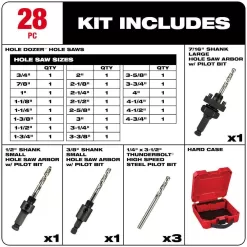 Milwaukee 1000671794 Hole Dozer General Purpose Bi-Metal Hole Saw Set (28-Piece)