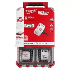 Milwaukee 49-22-5606-48-32-4082 Hole Dozer Bi-Metal General Purpose Hole Saw Set and SHOCKWAVE Driver Bit Set with PACKOUT Cases (110-Piece)