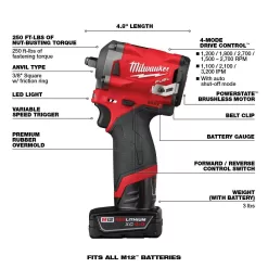 Milwaukee 2551-22-2554-20-2522-20 M12 FUEL SURGE 12V Lithium-Ion Brushless Cordless 1/4