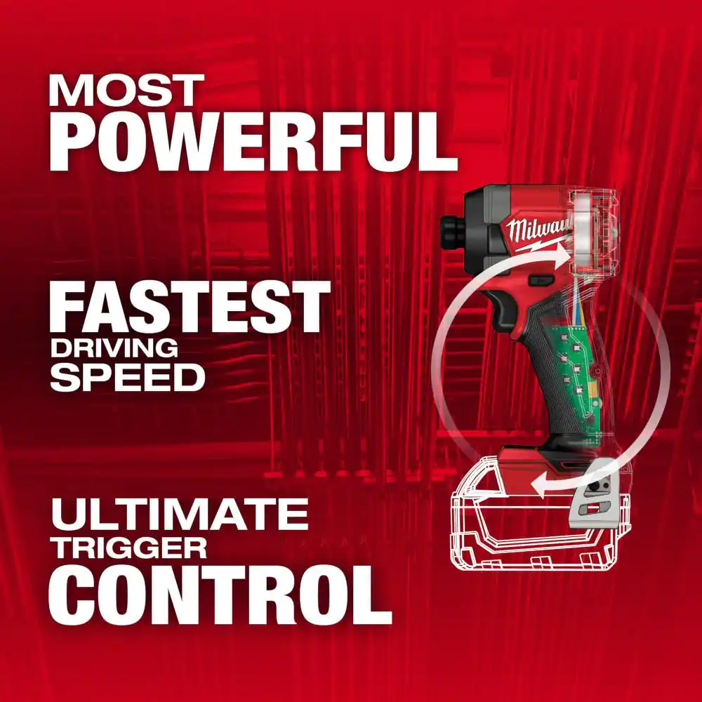 Milwaukee 2953-20 M18 FUEL 18V Lithium-Ion Brushless Cordless 1/4 in. Hex Impact Driver (Tool-Only)