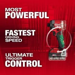 Milwaukee 2953-22 M18 FUEL 18V Lithium-Ion Brushless Cordless 1/4 in. Hex Impact Driver Kit with Two 5.0Ah Batteries Charger Hard Case