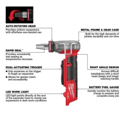 Milwaukee 3453-20-2532-20 M12 FUEL 12V Lithium-Ion Brushless Cordless 1/4 in Impact Driver & ProPEX Expander Tool w/1/2 in - 1 in Expander Heads
