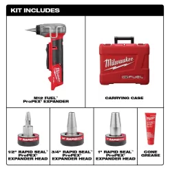 Milwaukee 3453-20-2532-20 M12 FUEL 12V Lithium-Ion Brushless Cordless 1/4 in Impact Driver & ProPEX Expander Tool w/1/2 in - 1 in Expander Heads