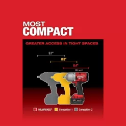 Milwaukee 2767-22GR M18 FUEL 18V Lithium-Ion Brushless Cordless 1/2 in. High-Torque Impact Wrench with Grease Gun Kit, Resistant Batteries