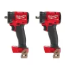 Milwaukee 2854-20-2855-20 M18 FUEL Gen-2 18V Lithium-Ion Brushless Cordless 3/8 in. & 1/2 in. Compact Impact Wrench with Friction Ring(2-Tool)