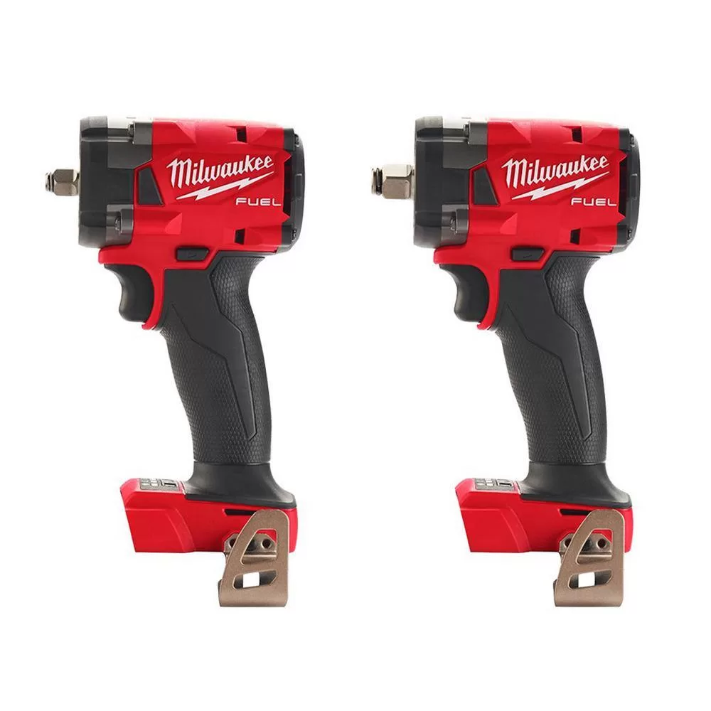 Milwaukee 2854-20-2855-20 M18 FUEL Gen-2 18V Lithium-Ion Brushless Cordless 3/8 in. & 1/2 in. Compact Impact Wrench with Friction Ring(2-Tool)