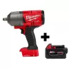 Milwaukee M18 FUEL ONE-KEY 18V Lithium-Ion Brushless Cordless 1/2 in. Impact Wrench w/ Friction Ring, M18 5.0 Ah Battery