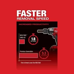 Milwaukee 2962-20-48-11-1850 M18 FUEL Gen-2 18V Lithium-Ion Brushless Cordless Mid Torque 1/2 in. Impact Wrench with (1) 5.0 Ah Battery