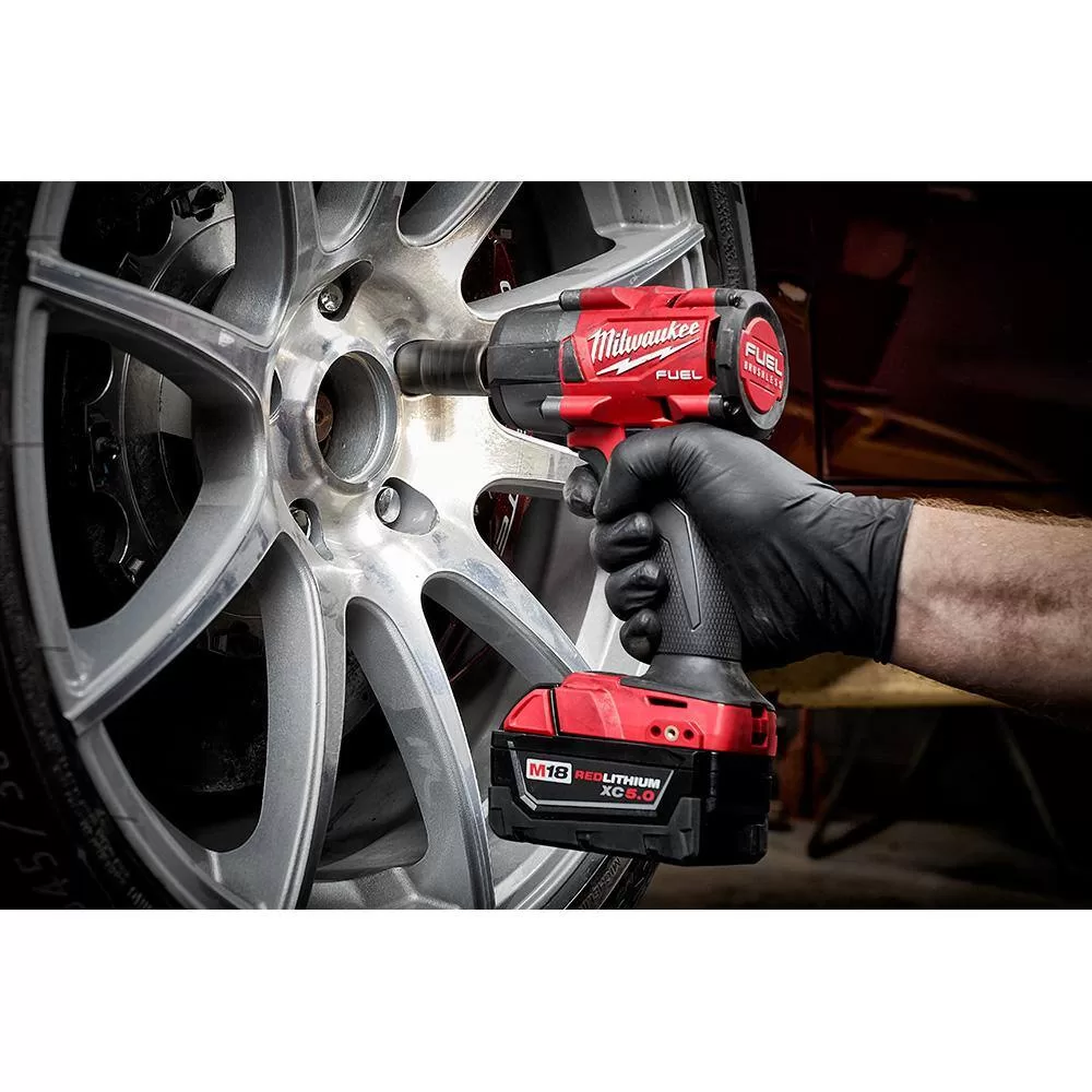 Milwaukee 2962-20-48-11-1850 M18 FUEL Gen-2 18V Lithium-Ion Brushless Cordless Mid Torque 1/2 in. Impact Wrench with (1) 5.0 Ah Battery