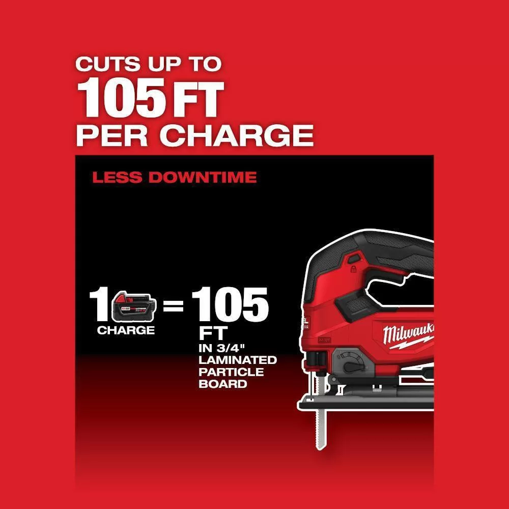 Milwaukee 2737-20-48-11-1850 M18 FUEL 18-Volt Lithium-Ion Brushless Cordless Jig Saw with M18 5.0 Ah Battery