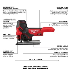 Milwaukee 48-59-1850-2737B-20 M18 FUEL 18-Volt Lithium-Ion Brushless Cordless Barrel Grip Jig Saw w/5.0Ah Battery Starter Kit