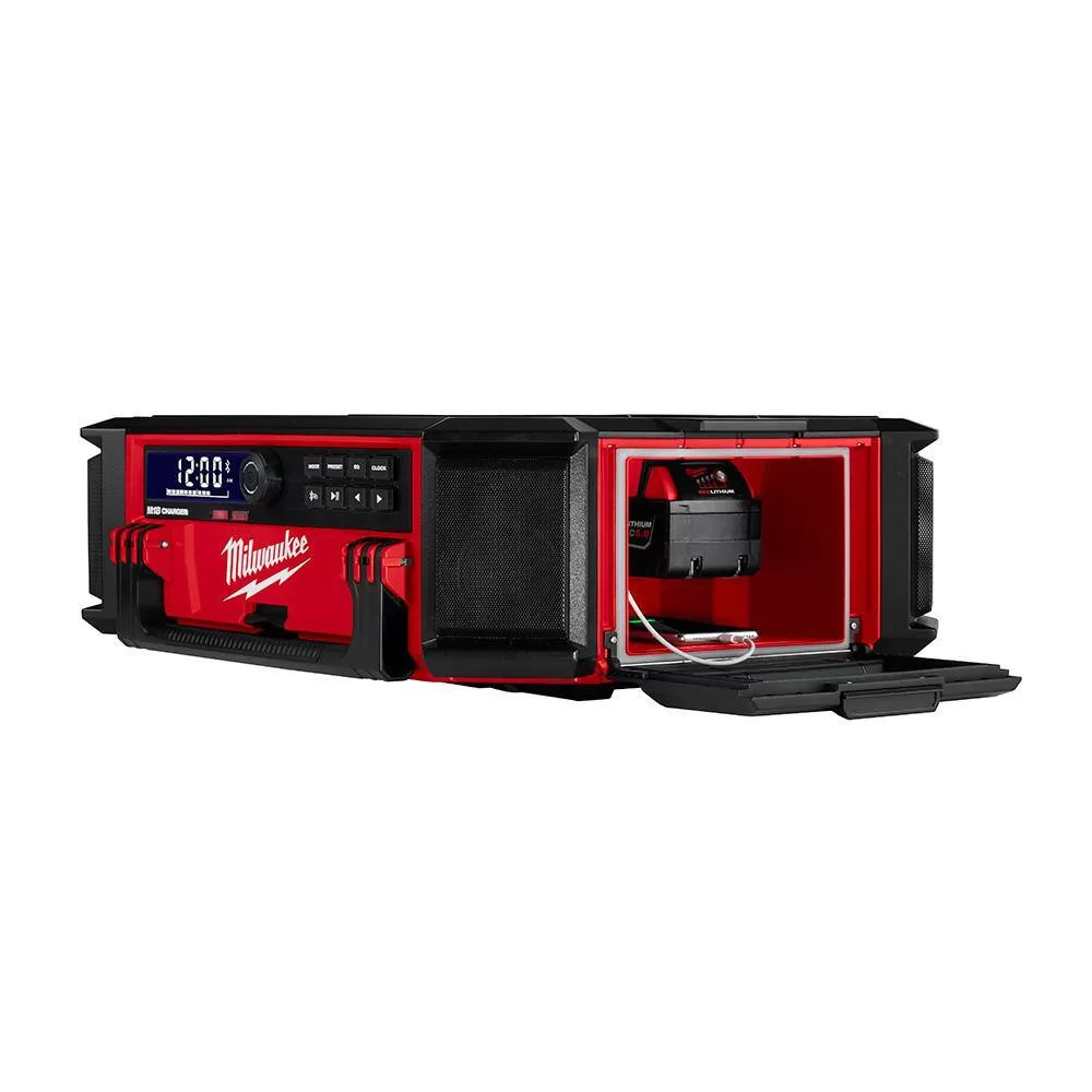 Milwaukee 2950-20 M18 Lithium-Ion Cordless PACKOUT Radio/Speaker with Built-In Charger
