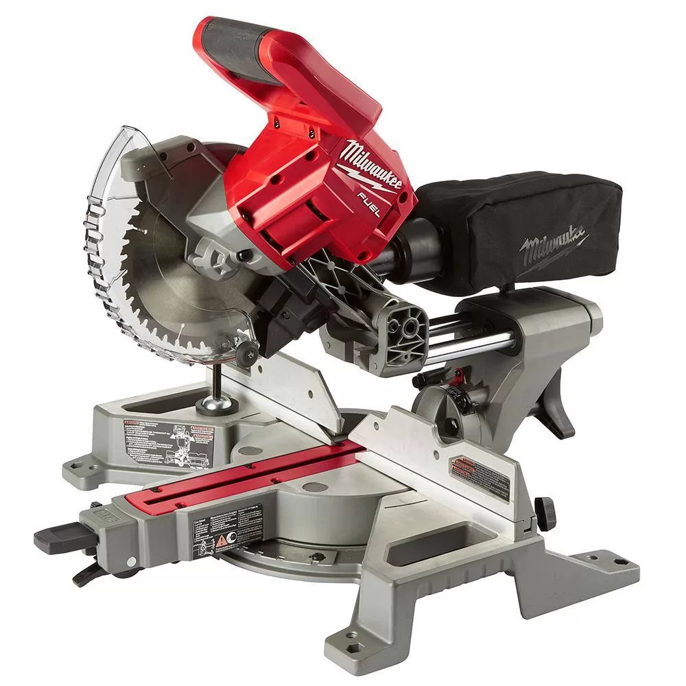 Milwaukee 2733-20-48-11-1880 M18 FUEL 18V Lithium-Ion Brushless Cordless 7-1/4 in. Dual Bevel Sliding Compound Miter Saw with 8.0 Ah Battery