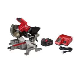 Milwaukee 2733-21 M18 FUEL 18V Lithium-Ion Brushless Cordless 7-1/4 in. Dual Bevel Sliding Compound Miter Saw Kit w/One 5.0Ah Battery