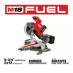 Milwaukee 2734-21 M18 FUEL 18V 10 in. Lithium-Ion Brushless Cordless Dual Bevel Sliding Compound Miter Saw Kit with One 8.0 Ah Battery