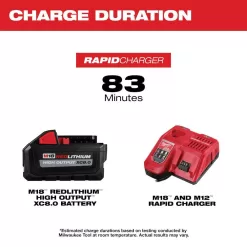 Milwaukee 48-59-1880 M18 18-Volt Lithium-Ion HIGH OUTPUT Starter Kit with XC 8.0Ah Battery and Rapid Charger