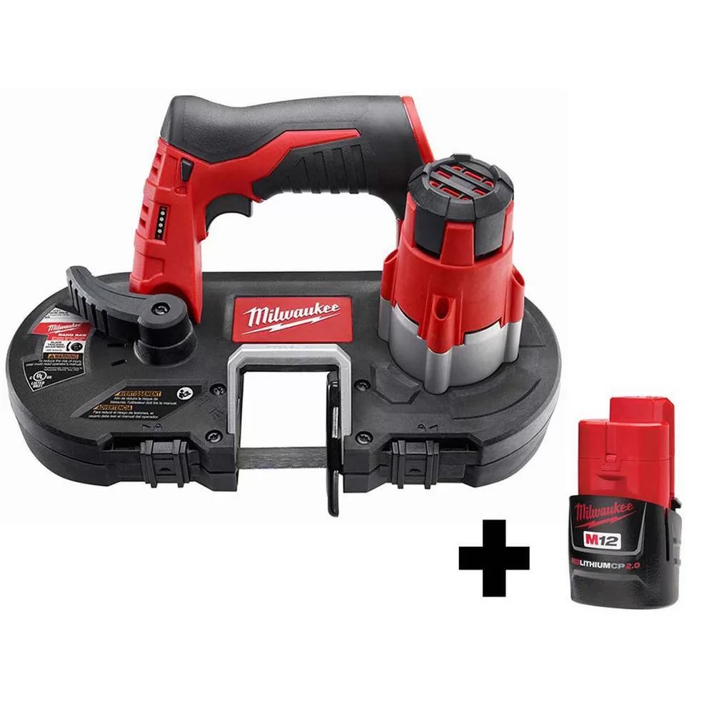 Milwaukee 2429-20-48-11-2420 M12 12-Volt Lithium-Ion Cordless Sub-Compact Band Saw W/ M12 2.0Ah Battery