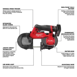 Milwaukee 2529-21XC-2460-20 M12 FUEL 12V Lithium-Ion Cordless Compact Band Saw XC Kit with M12 12V Lithium-Ion Cordless Rotary Tool