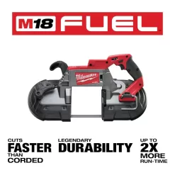 Milwaukee 2729-20-2719-20 M18 FUEL 18V Lithium-Ion Brushless Cordless Deep Cut Band Saw with M18 FUEL HACKZALL Reciprocating Saw