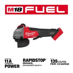 Milwaukee 2729-20-2880-20 M18 FUEL 18V Lithium-Ion Brushless Cordless Deep Cut Band Saw and 4-1/2 in./5 in. Grinder (2-Tool)