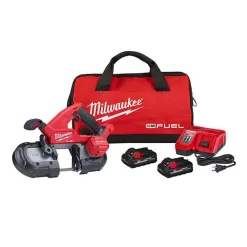 Milwaukee 2829-22 M18 FUEL 18V Lithium-Ion Brushless Cordless Compact Bandsaw Kit with Two 3.0 Ah High Output Batteries