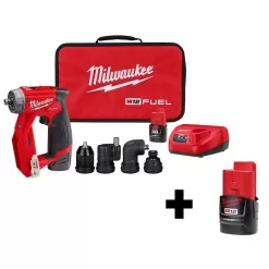 Milwaukee 2505-22-48-11-2420 M12 FUEL 12-Volt Lithium-Ion Brushless Cordless 4-in-1 Installation 3/8 in. Drill Driver Kit W/ Bonus 2.0Ah Battery