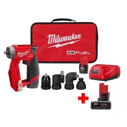Milwaukee 2505-22-48-11-2460 M12 FUEL 12-Volt Lithium-Ion Brushless Cordless 4-in-1 Interchangeable 3/8 in. Drill Driver Kit with 6.0 Ah Battery