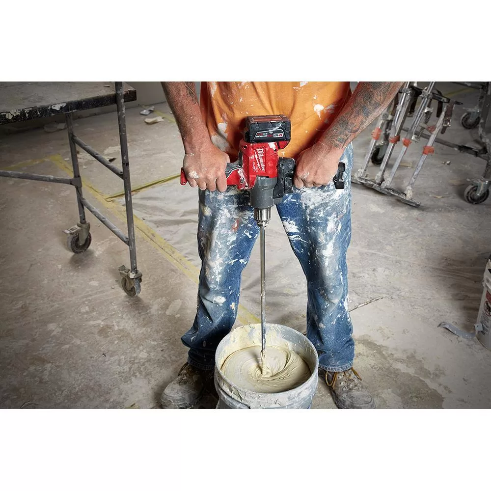 Milwaukee 2810-20-48-11-1850 M18 FUEL 18-Volt Lithium-Ion Brushless Cordless 1/2 in. Mud Mixer with M18 5.0 Ah Battery