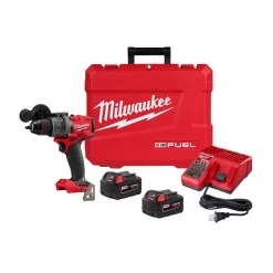 Milwaukee 2903-22 M18 FUEL 18V Lithium-Ion Brushless Cordless 1/2 in. Drill/Driver Kit W/(2) 5.0Ah Batteries, Charger, and Hard Case