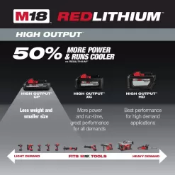 Milwaukee 48-11-1837-48-00-5226 M18 18-Volt Lithium-Ion HIGH OUTPUT CP 3.0 Ah Battery Pack (2-Pack) w/9 in. 5 TPI AX Carbide Reciprocating Saw Blade